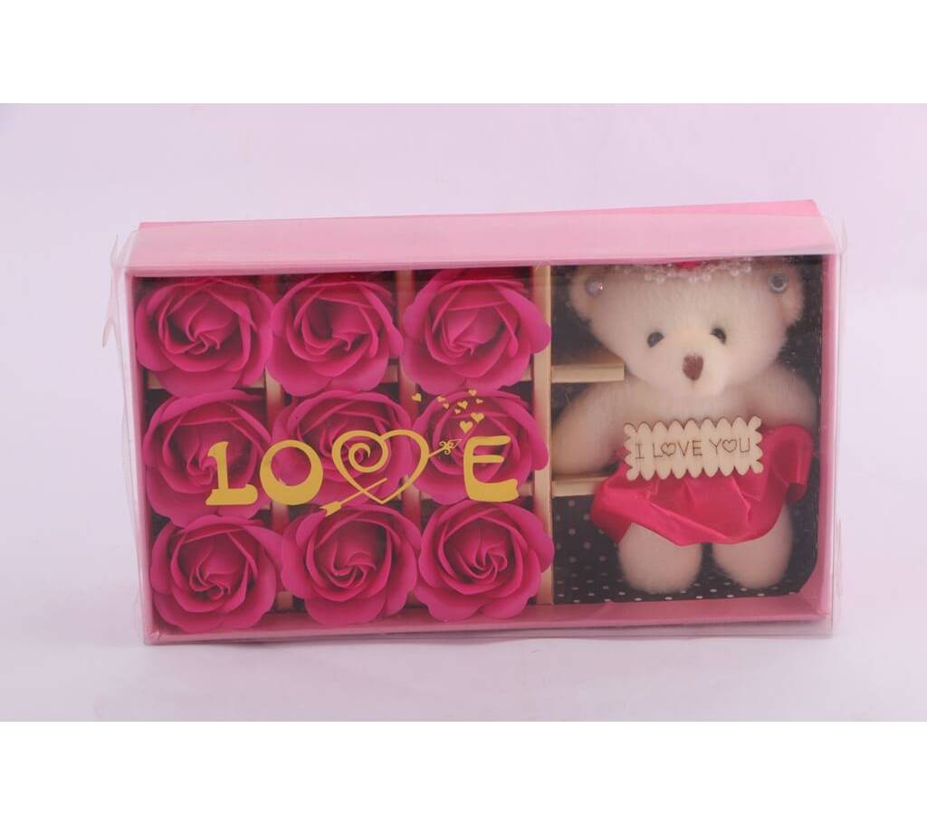 Valentine's gift - সুইট লাভ বক্স উইথ টেডি এন্ড থ্রি রোজ বাংলাদেশ - 900949