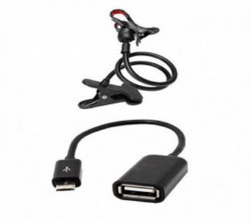 Combo Of 360 Rotate Stand & Micro USB OTG Cable