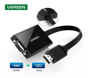 Ugreen HDMI to VGA Adapter for PS4 Male To Famale Converter 1080P VGA to HDMI Adapter With 3.5 Jack for TV Box PC VGA to HDMI