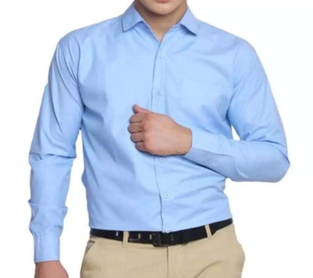 Men's Casual Smart Shirt -Light Sky Blue বাংলাদেশ - 1002488