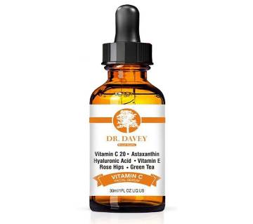Dr. Davey Vitamin C Facial Serum - Anti-Aging Serum with Hyaluronic Acid & Vitamin E