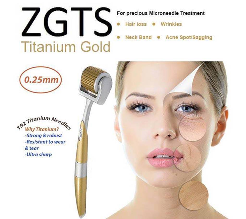 ZGTS 192-Pin-Titanium Gold স্কিনকেয়ার ডার্মা রোলার বাংলাদেশ - 519449