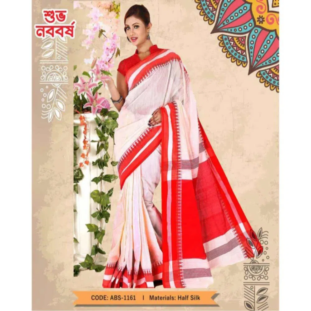 Tangail Boishakhi Half Silk Saree (ABS-1161)