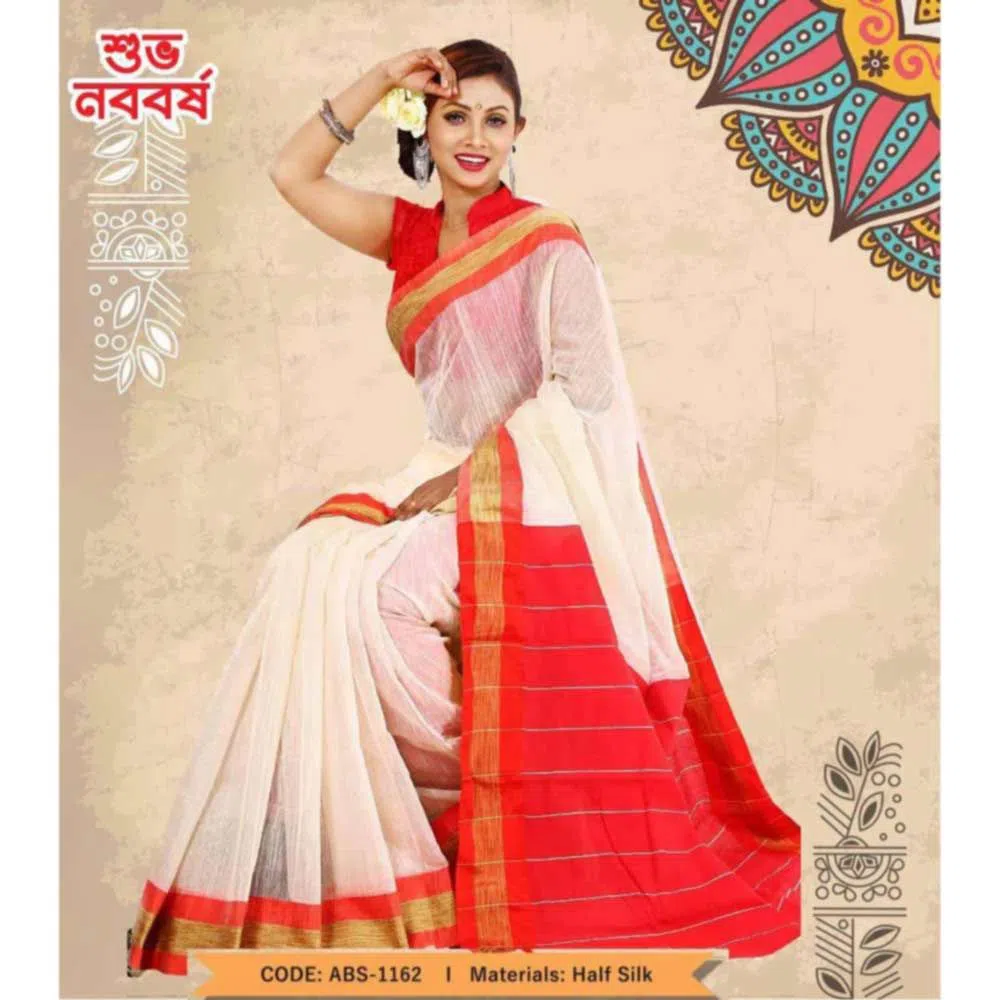 Tangail Boishakhi Half Silk Saree (ABS-1162)