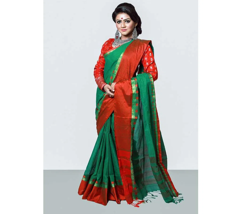 On The Occasion of Victory Day Tangails Pure Cotton  Sharee With Free Blouse Piece