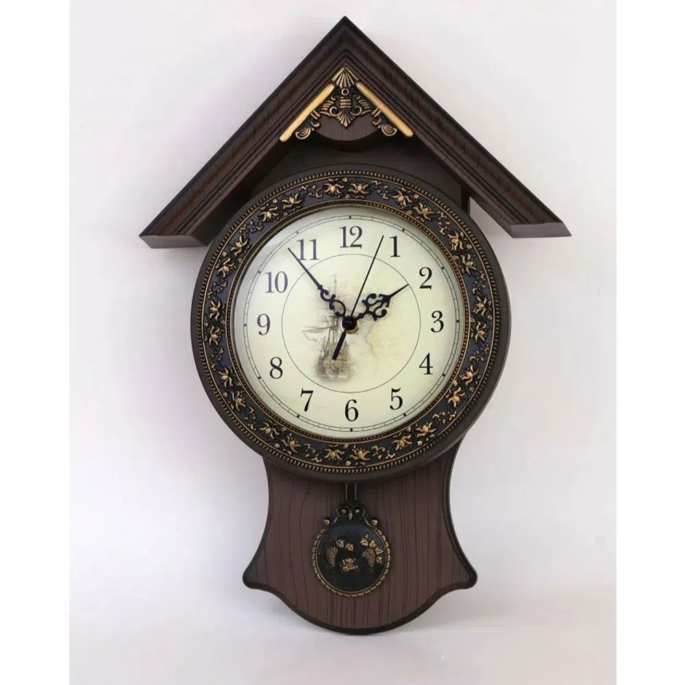 Antique Fiber made Pendulum Wall Clock