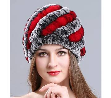 Women Genuine Knitted Rabbit Fur Hats
