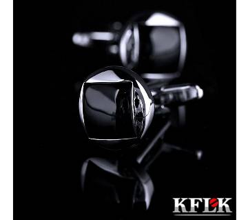 KFLK Brand High Quality Round Black shirt Fashion cufflinks for men