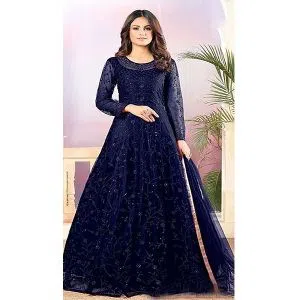 Semi-Stitched Indian Weightless Georgette Embroidery Gown