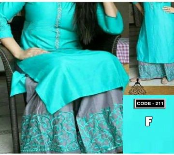 Semi-Stitched Indian Linen 2 Pcs Dress