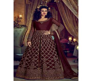 Semi-Stitched Indian Weightless Georgette Embroidery Long Gown