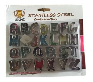 26pcs Stainless Steel Alphabet Letters Biscuit Cutters DIY 3D Cookies Molds Mini A-Z Shaped Mould Decorating Tool Bakware Kitchen Fondant Decoration T