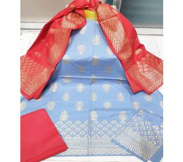 Unstitched Regular Design Pure Cotton Print Three-Piece
