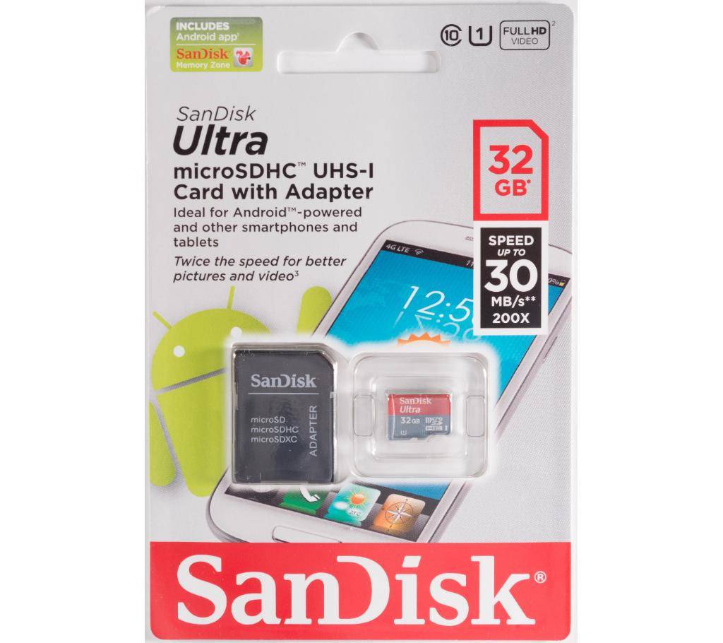 SanDisk আলট্রা মাইক্রো SD কার্ড - 32GB বাংলাদেশ - 884958