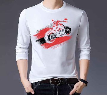 Motorbike Mens Full Sleeve Cotton T-shirt
