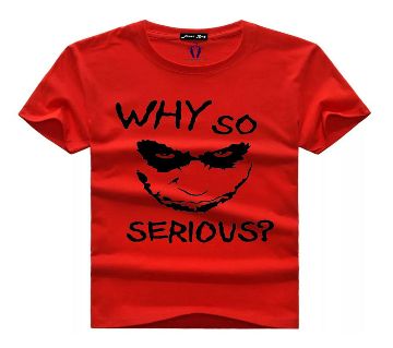 Why So Serious Menz Half Sleeve Cotton T-shirt - Red