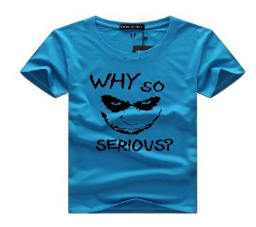Why So Serious Menz Half Sleeve Cotton T-shirt - Blue