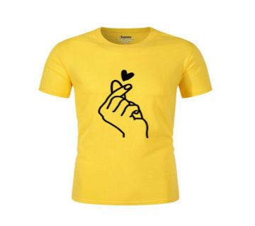 Love Menz Half Sleeve Cotton T-shirt - Yellow