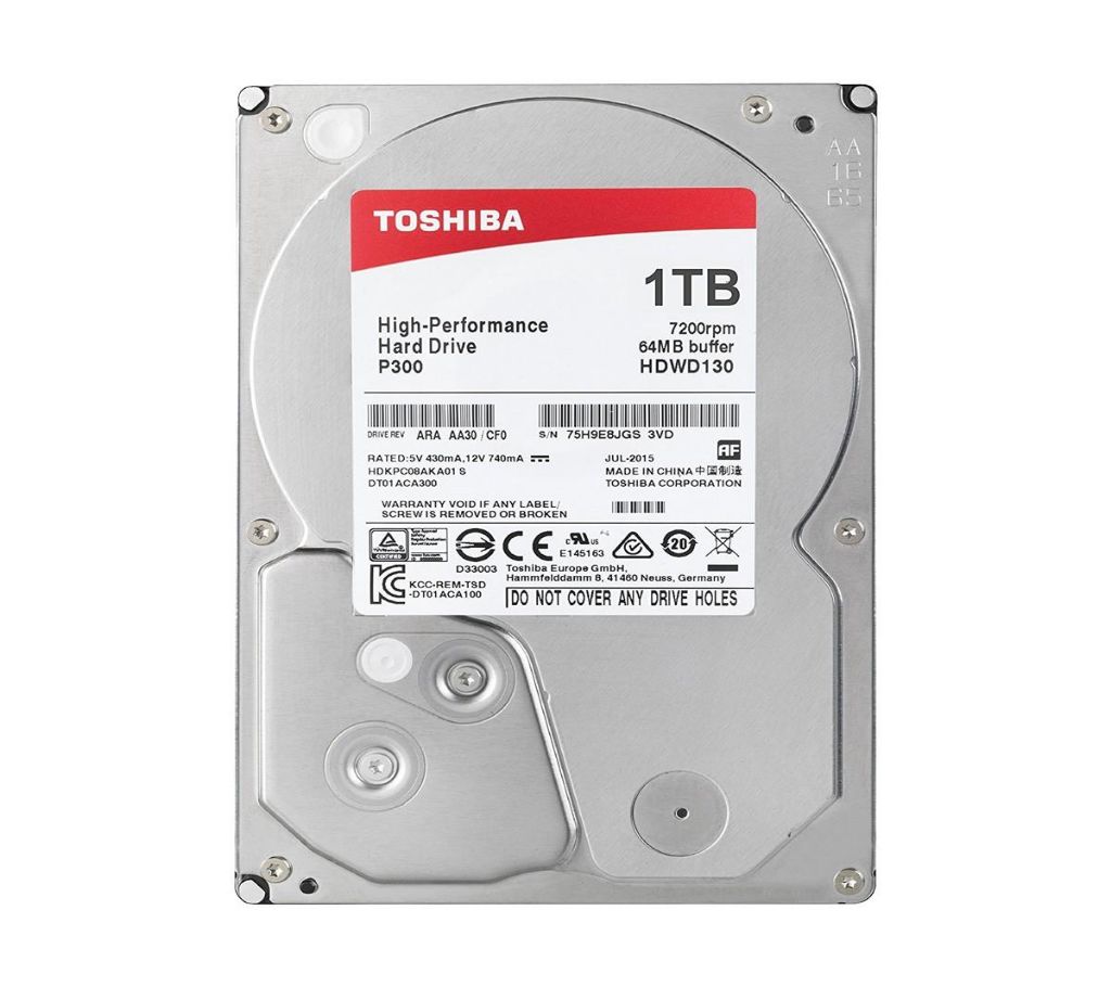 Toshiba 1TB 3.5 inch 7200RPM SATA হার্ড ডিস্ক ড্রাইভ #DT01ACA100/HDWD110UZSVA বাংলাদেশ - 924276