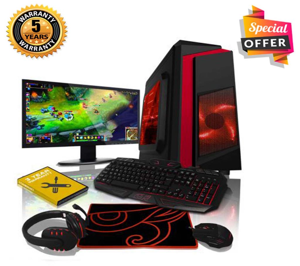Intel Dual Core Processor, RAM 8GB,HDD 500GB,Graphics 2GB Built in and Monitor 19 Gaming PC