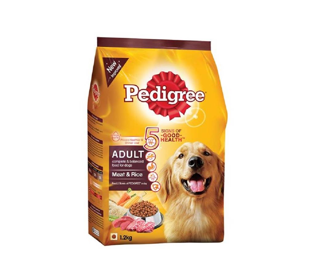 Pedigree Adult ডগ ফুড (Meat & Rice) - 1.2Kg - USA বাংলাদেশ - 891367