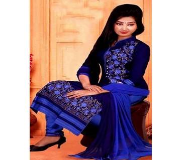 Unstitched block printed Rajdhani voyel cotton Salwar Kameez stblock-104