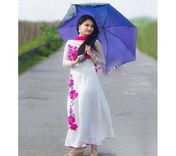 Unstitched block printed Rajdhani voyel cotton Salwar Kameez stblock-314
