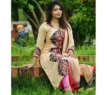 Unstitched block printed Rajdhani voyel cotton Salwar Kameez stblock-354