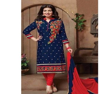 Unstitched block printed Rajdhani voyel cotton Salwar Kameez stblock-364
