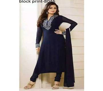 unstitched block printed cotton salwar kameez st block-8046