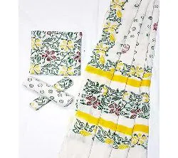 Unstitched Block Printed Khadi Cotton Salwar Kameez For Women