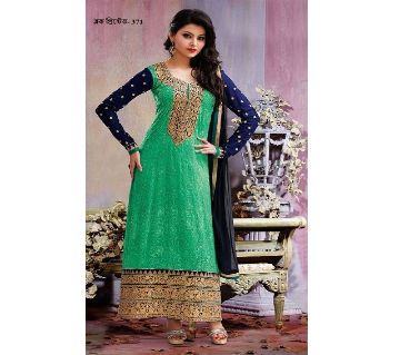 Unstitched block printed Rajdhani voyel cotton Salwar Kameez stblock-371