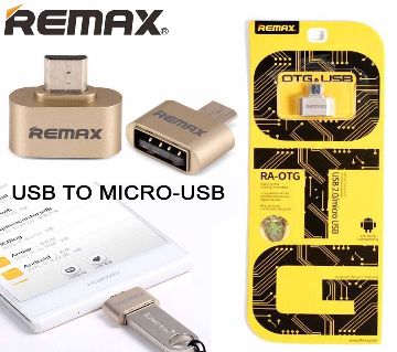 Remax  RA-OTG USB 2.0 To MicroUSB Connection Kit OTG Adapter Converter Support Charging & Data Transfer For All Micro USB