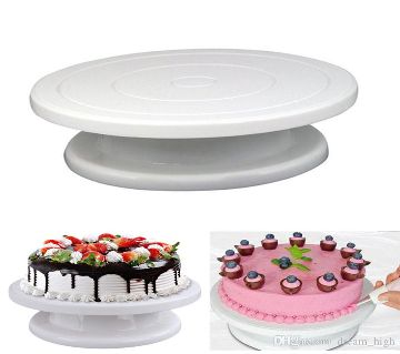Plastic Cake Plate Turntable Rotating Anti-skid Round Cake Stand Cake Decorating Rotary Table Kitchen DIY Pan