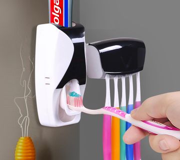 Toothbrush Holder Automatic Toothpaste Dispenser