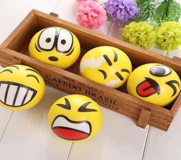 6.3cm Stress Ball Novetly Emoji Squeeze Ball Exercise Stress Ball Pu Rubber Toy 1 Pcs