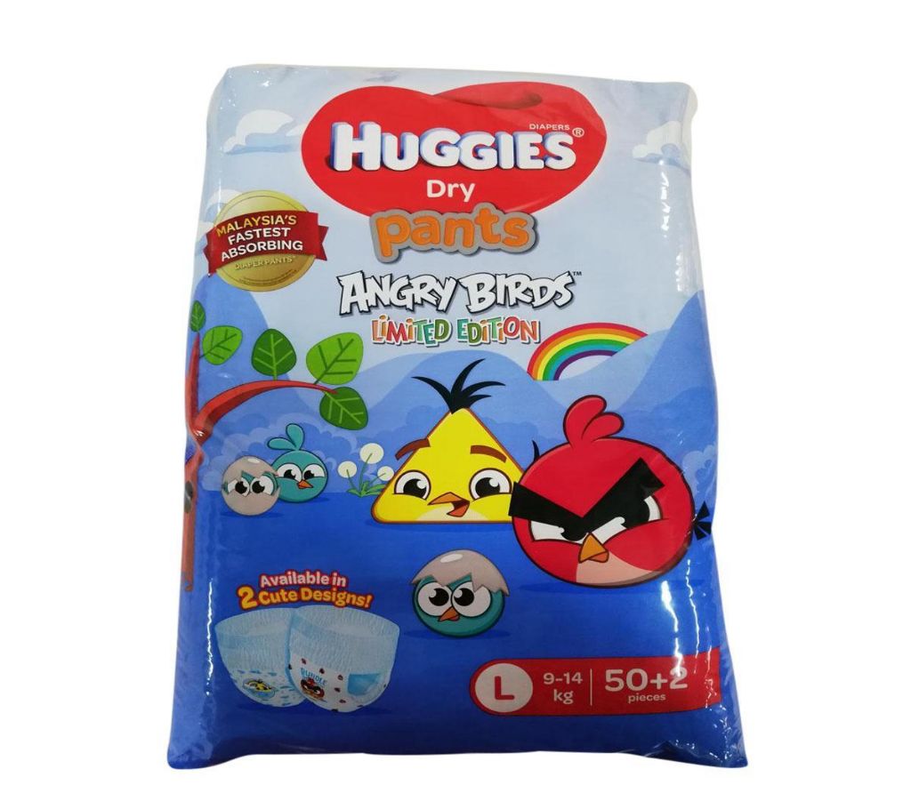 Huggies বেবি ড্রাই প্যান্ট Angry Birds Limited Edition L (9-14 kg) - 52 Pcs বাংলাদেশ - 921423