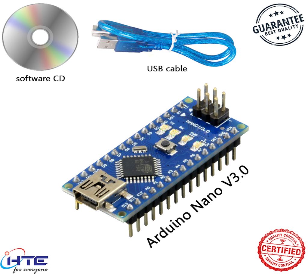 Arduino Nano V3.0 With USB Cable For Arduino And Software CD বাংলাদেশ - 905296
