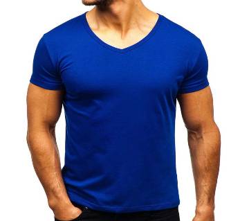 Solid color T-shirt for men royal blue
