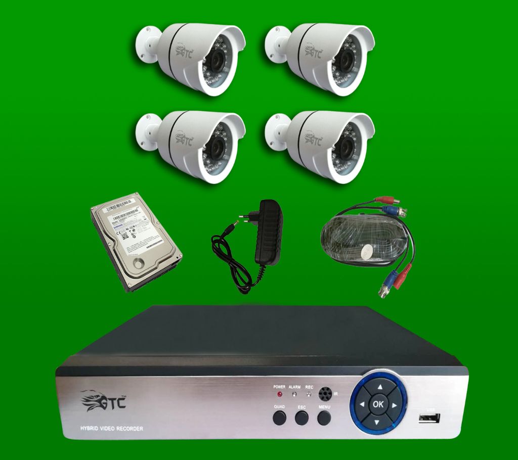 GTC 4 Channel AHD E-6936H15 CCTV System (full Package) with Hard Disk. বাংলাদেশ - 909706