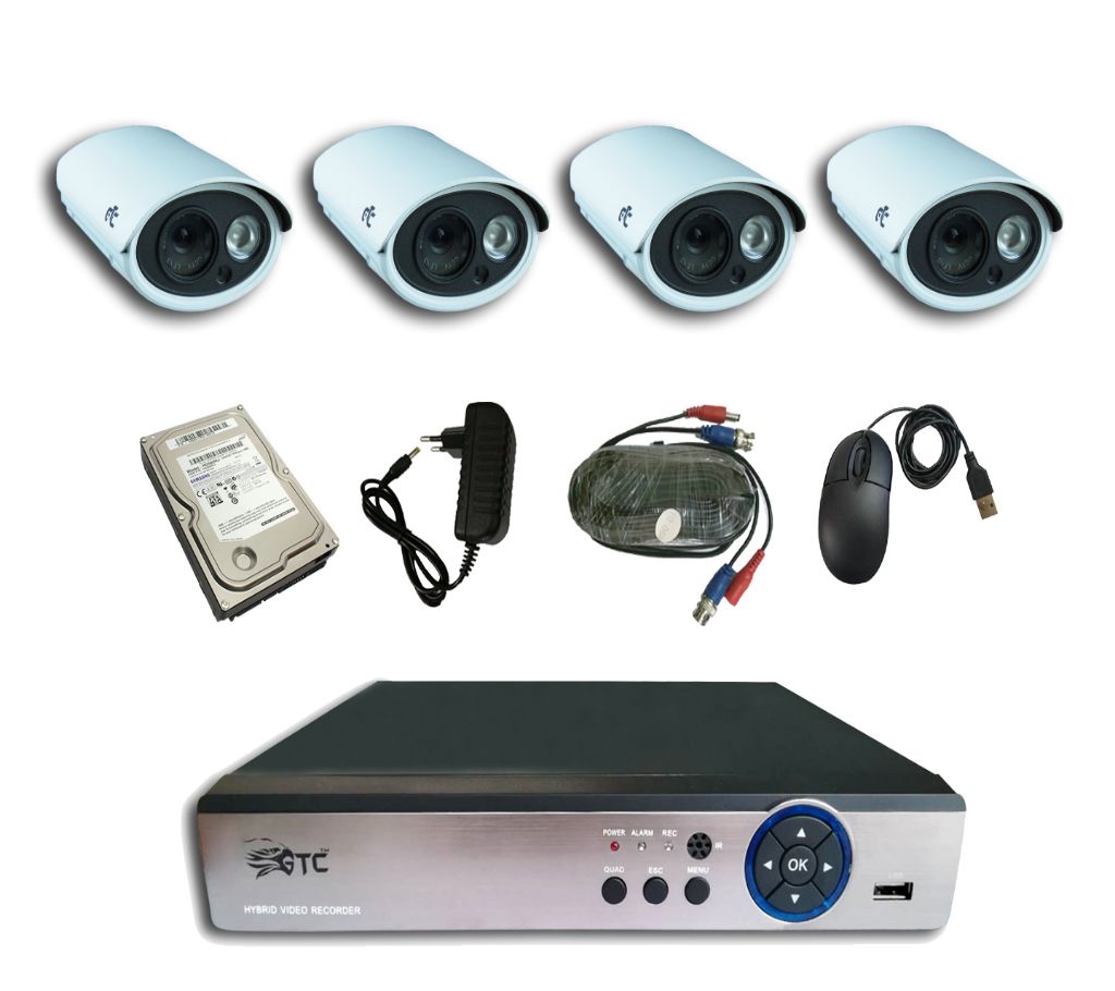 GTC 6911H1 1.3MP AHD IR বুলেট ক্যামেরা CCTV System (full Package) with Hard Disk বাংলাদেশ - 910938
