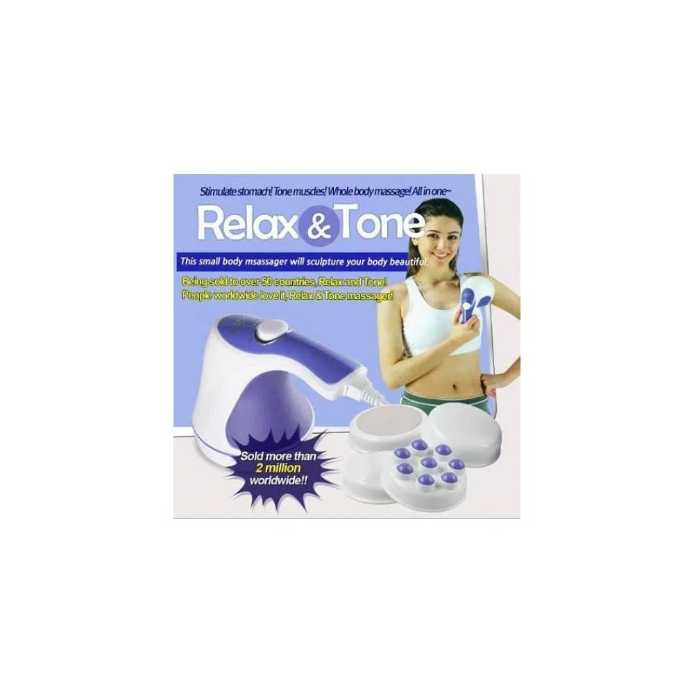 Relax Tone Spin Body Massager With 5 Headers Relax Spin Tone Slimming Lose Weight Burn Fat Full Body Massage Device