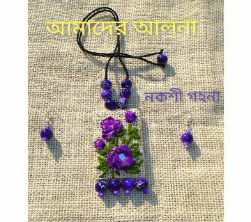 Jute Made Pendant with Earrings