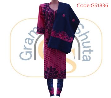 Unstitched Handicraft Cotton Three Piece