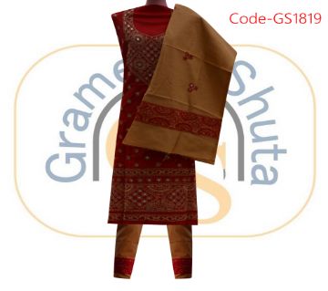 Unstitched Handicraft Cotton Three Piece
