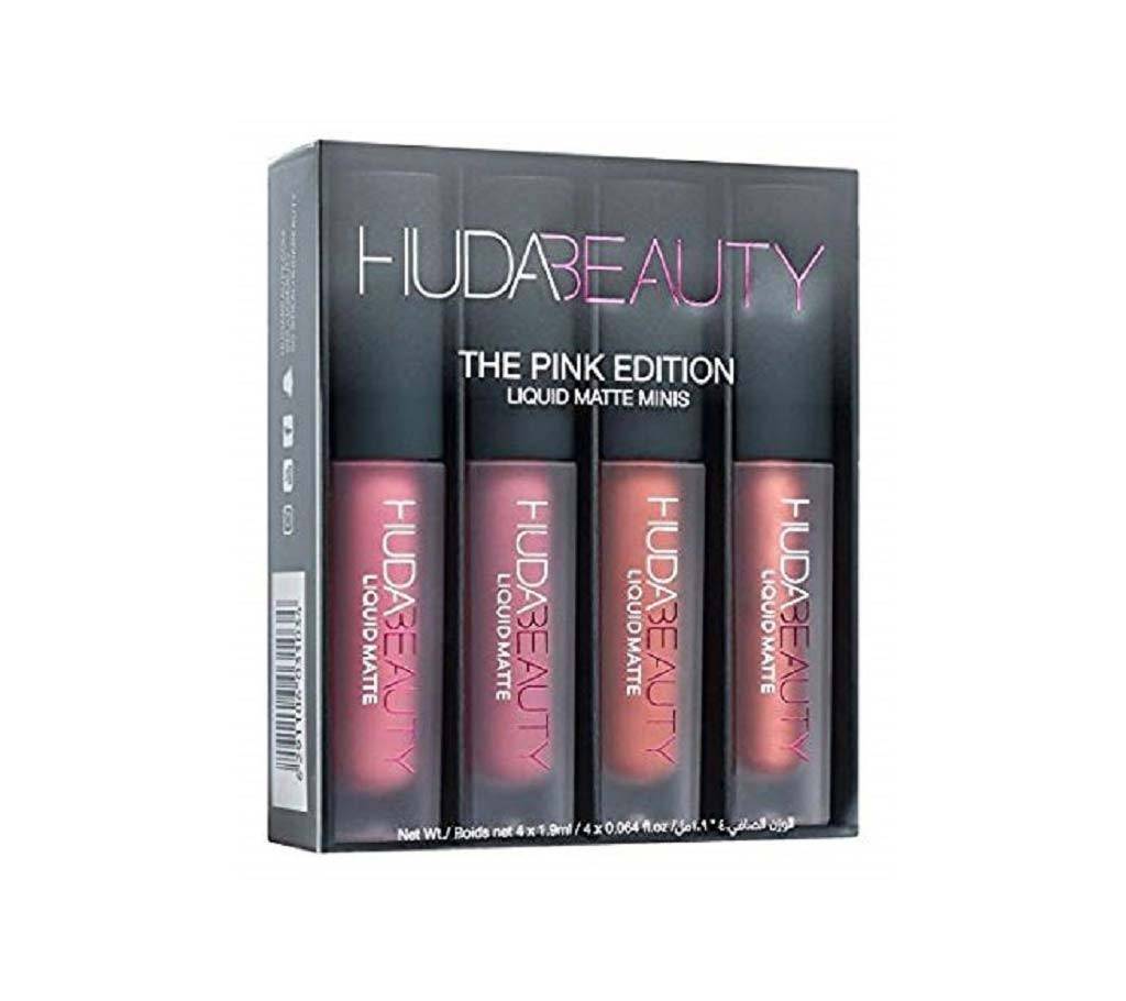 Huda Beauty লিকুইড ম্যাট লিপস্টিক মিনি সেট - Pink Edition - China বাংলাদেশ - 919554