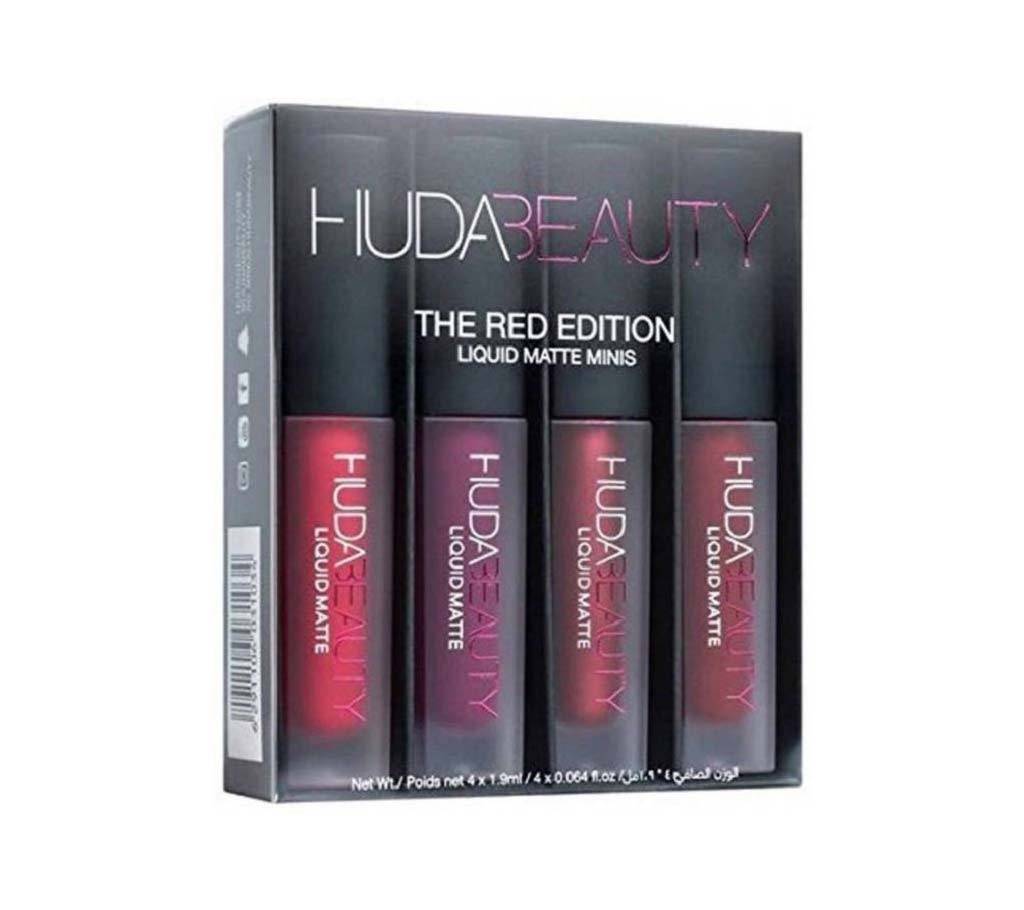 Huda Beauty লিকুইড ম্যাট লিপস্টিক মিনি সেট - The Red Edition - China বাংলাদেশ - 919556