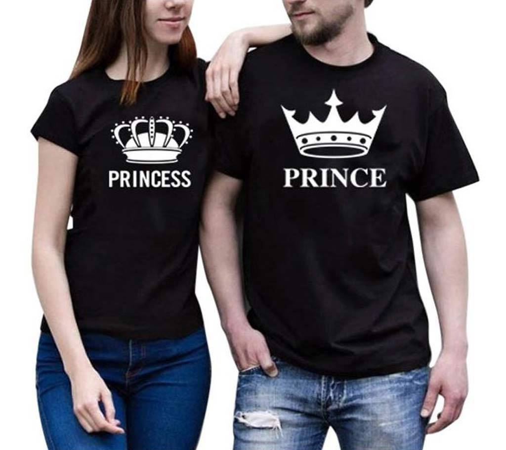 Prince Princess রাউন্ড নেক কাপল টি শার্ট বাংলাদেশ - 919652