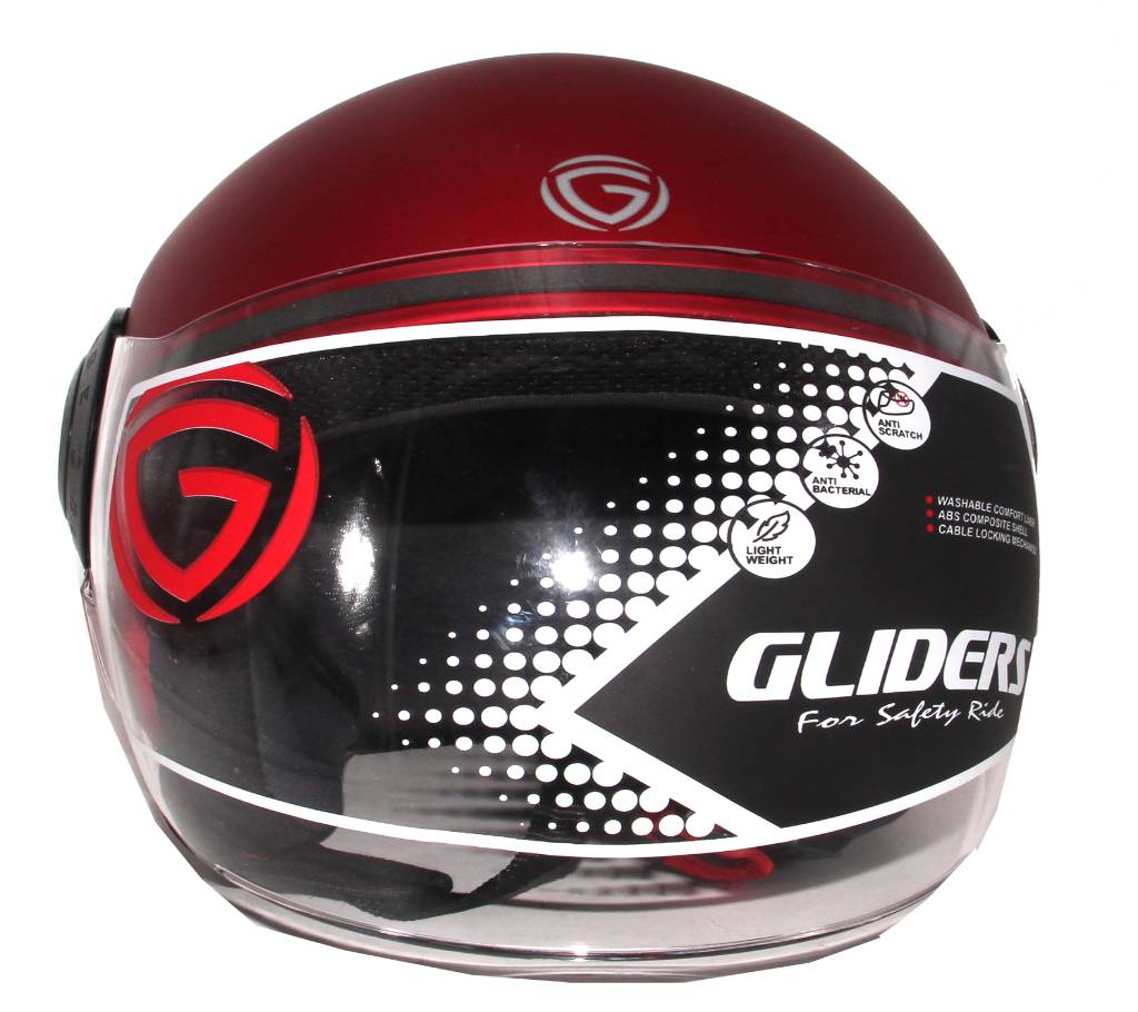 Gliders Vintage Open Face Helmet Matt Red Bangladesh 1027704