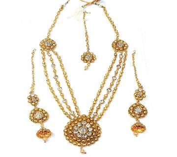 Gold Plated Stone Setting Necklace Set